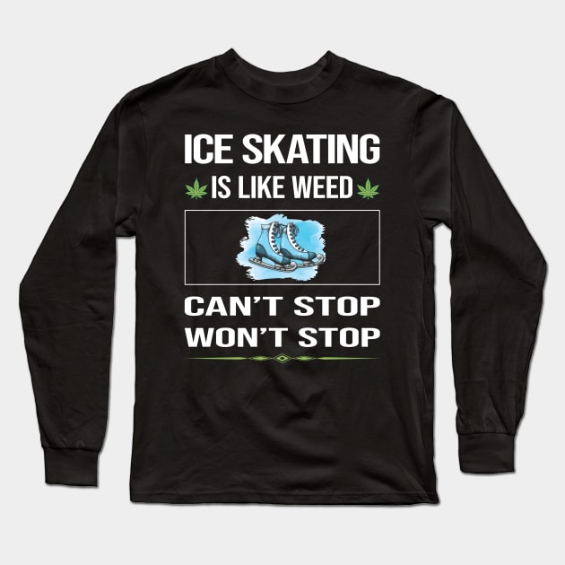 Funny Cant Stop Ice Skating Skate Skater Long Sleeve T-Shirt by symptomovertake